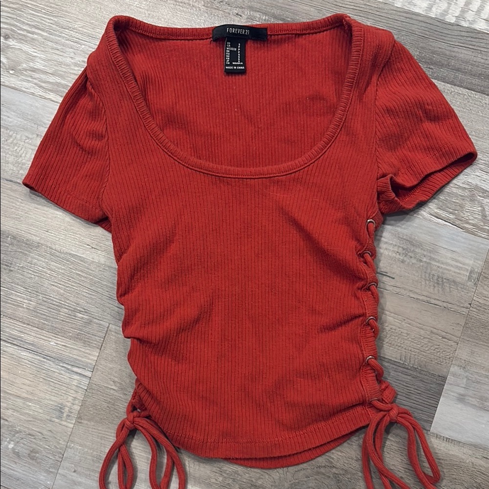Forever 21 Women's Red Ruched Top